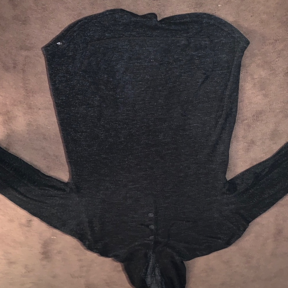 Light hoodie with partial button down